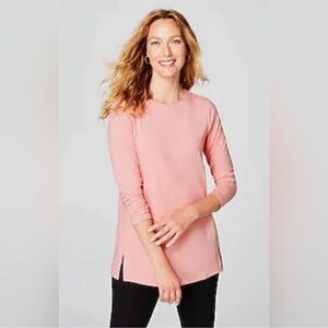 J. Jill Luxe Supima Forward Seam Tunic Pink Size XS Petite